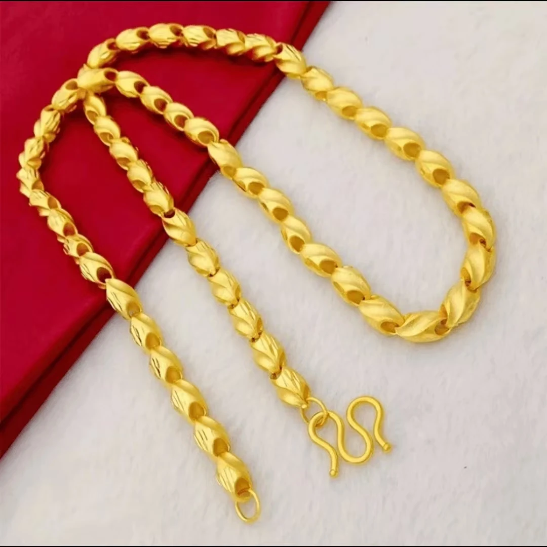 合金项链  新款男士（麦穗项链）轻奢精美时尚百搭潮流金色