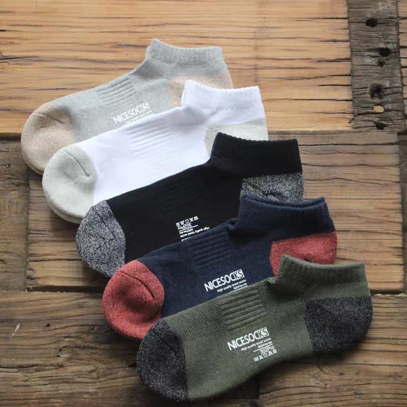 男士袜子吸汗防臭冬季棉袜加厚帮毛圈运动袜加厚短袜低帮