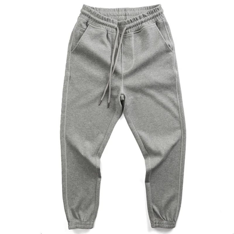 仓石一树潮流美式简约运动卫裤男2024春秋新款高级灰休闲束脚裤潮