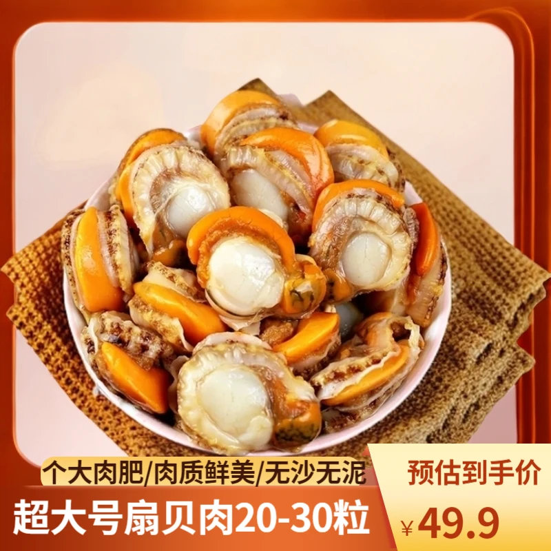 扇贝肉 超大（20-30粒）野生海捕 人工鲜剥 无泥无砂不泡水不泡药