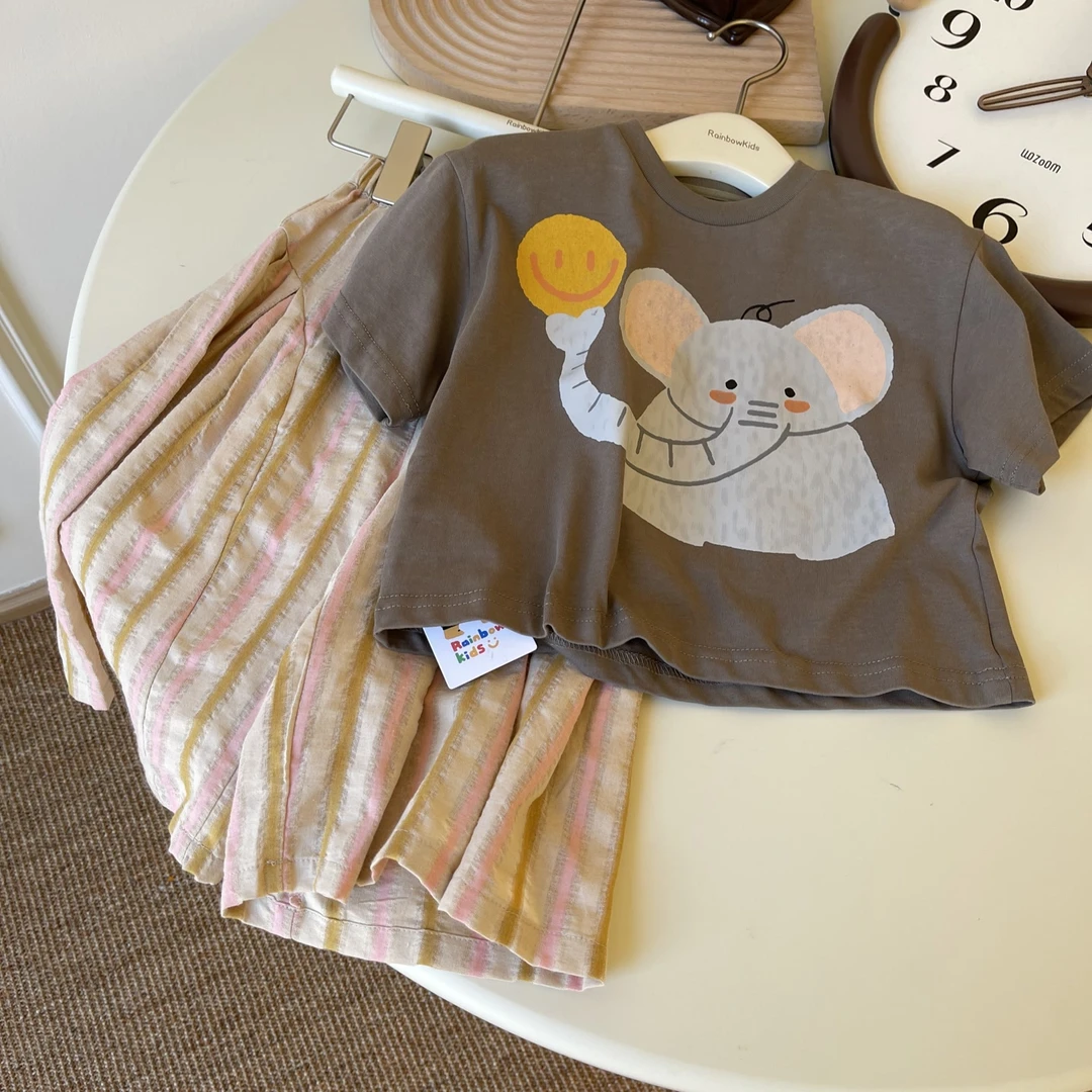 RBXK-03 灰色大象T 捏杆特色彩条裤套装【专属】