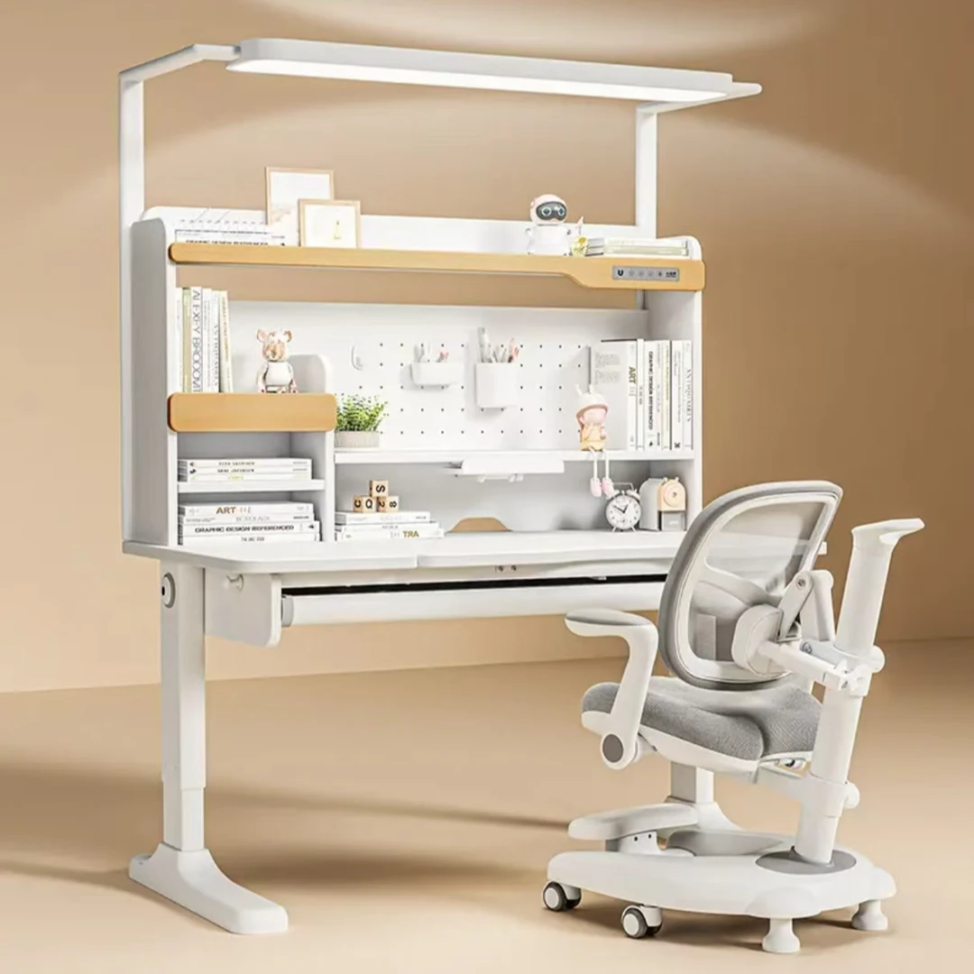 大满贯儿童全光谱阳光桌实木学习桌家用中小学生写字书桌升降桌椅