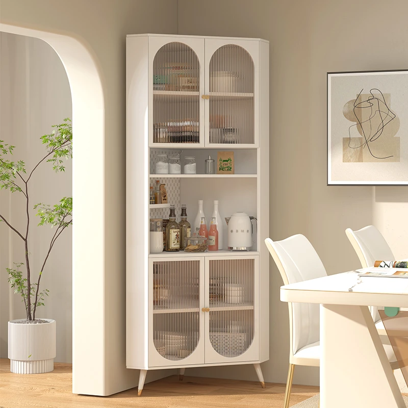 钢柜厨房客厅卧室墙角转角柜拐角置物架收纳储物柜小户型半圆弧形