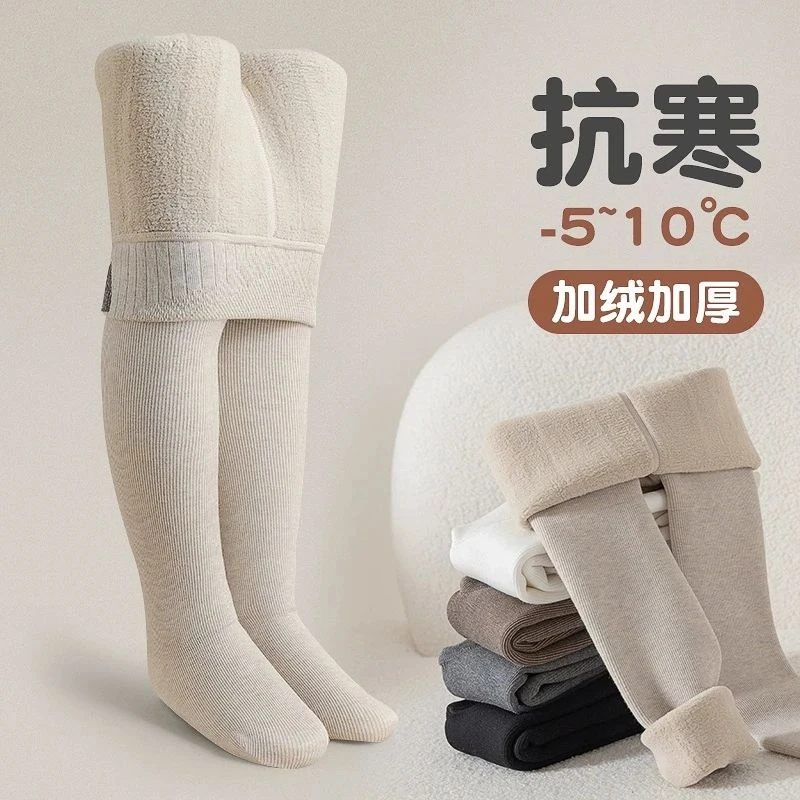 女童打底裤秋冬季加绒加厚款儿童连裤袜薄绒小女孩中大童春秋薄款