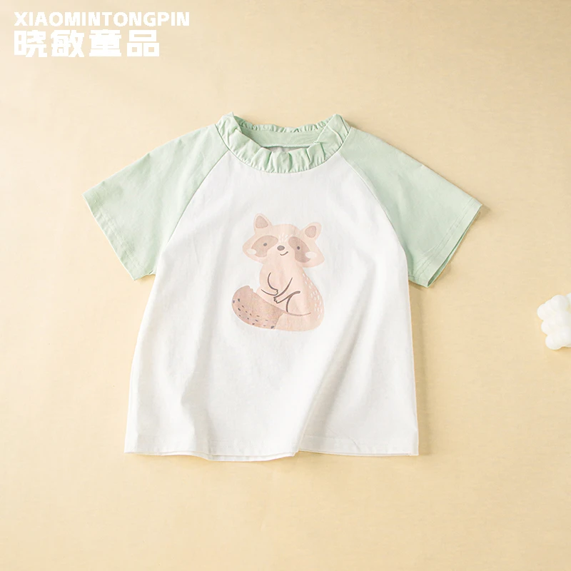 卡通浣熊印花T恤3C2672