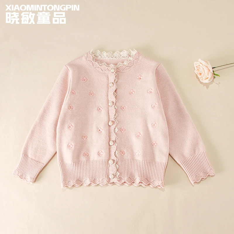 碎花绣花花边毛衣3C3195