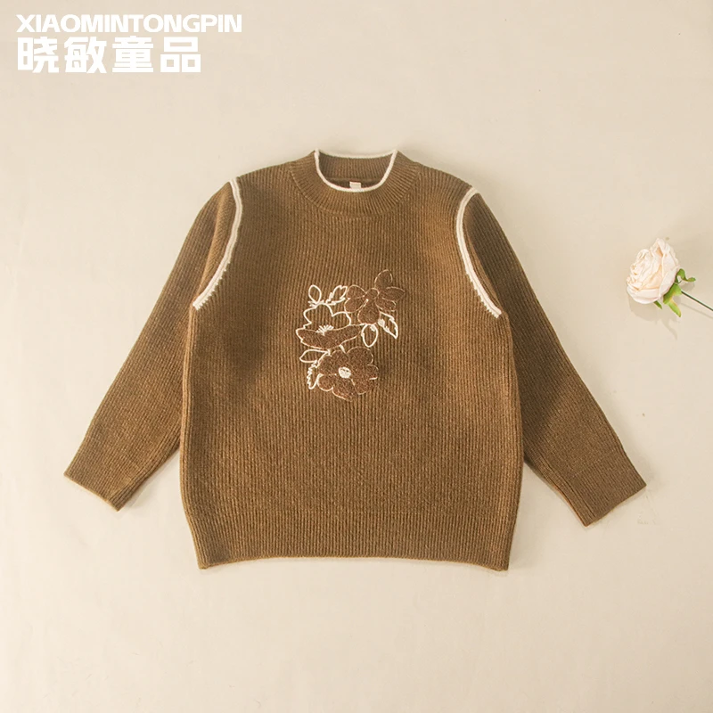 花朵图案针织毛衣3C3444