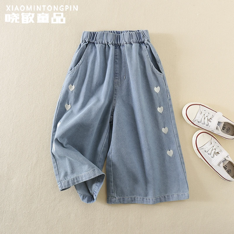 爱心绣花牛仔裤3C2287