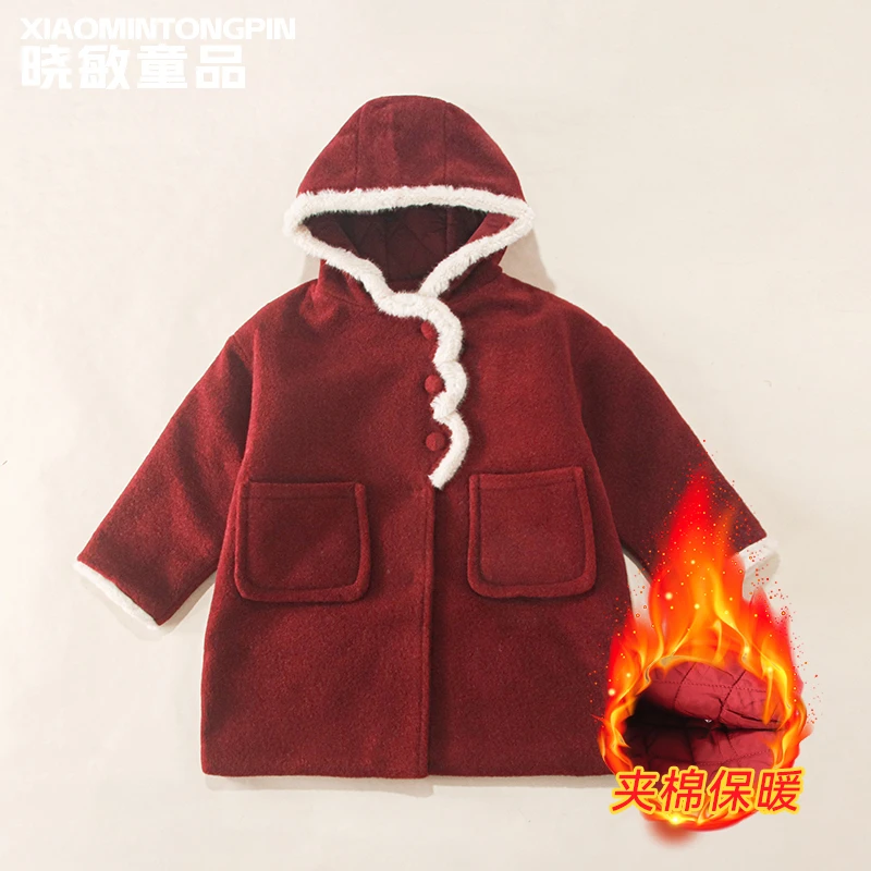 毛边连帽呢大衣3C3660