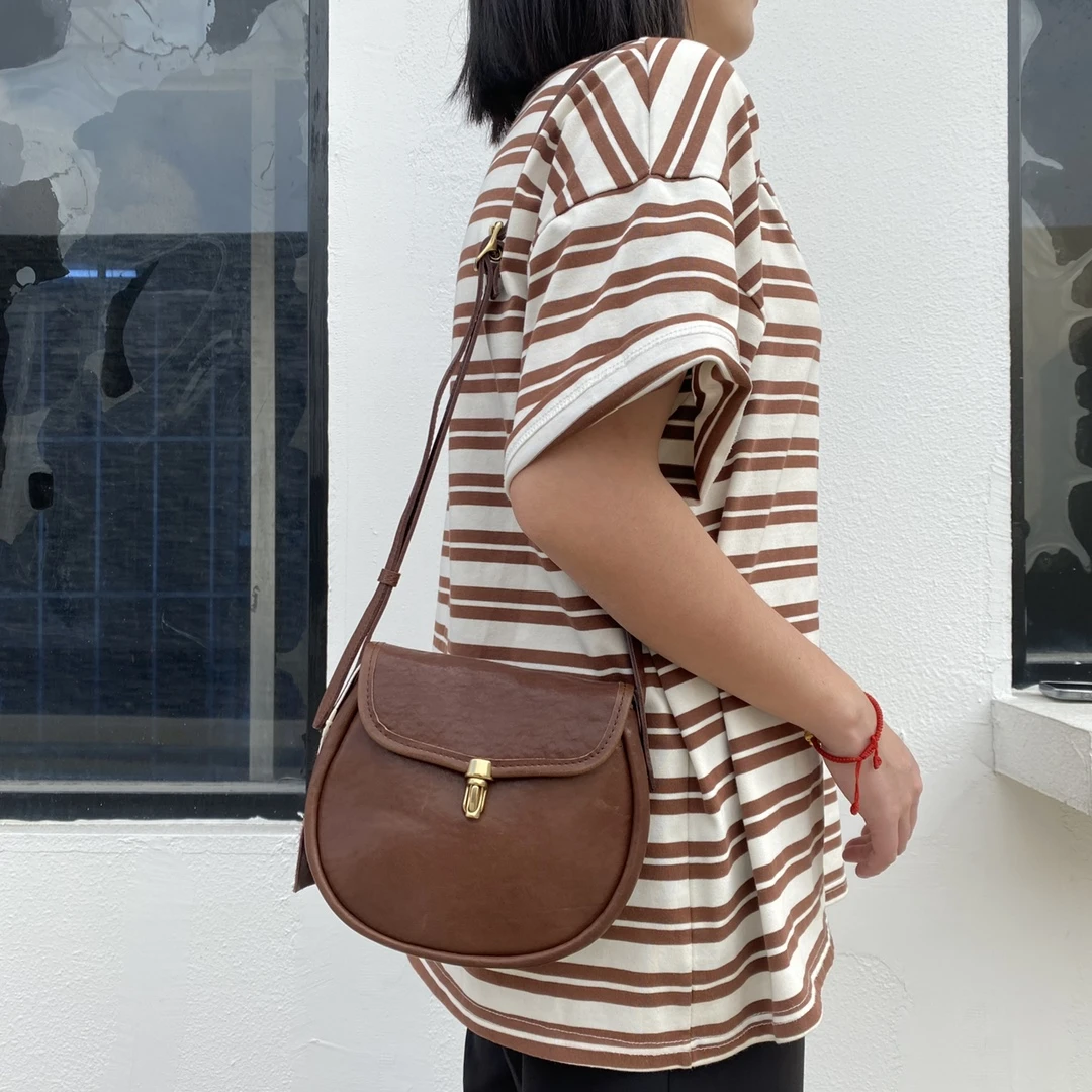 【包尚】单肩肩包百搭女士真皮手提斜跨简约休闲时尚经典潮流23529