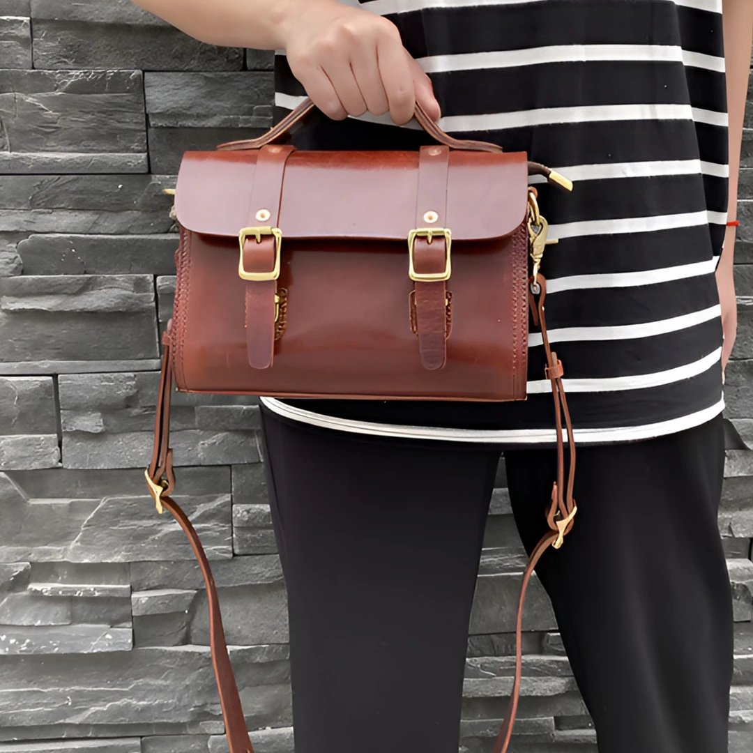 【包十尚】轻奢剑桥霍尔文重油脂剑桥牛皮包包082真皮真皮小众女士