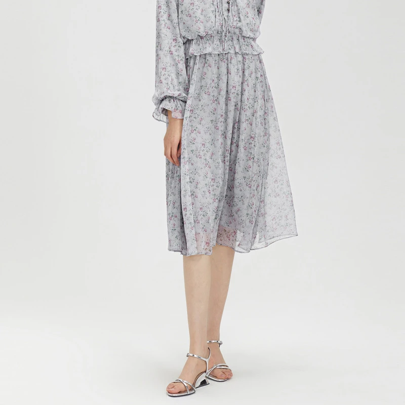 2024夏季新款圣迪奥女时尚碎花轻奢气质显瘦女士半身裙S232Z1105