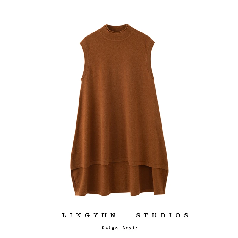 凌云推荐！希腊针织马甲（无袖） 根橘色气质轻奢