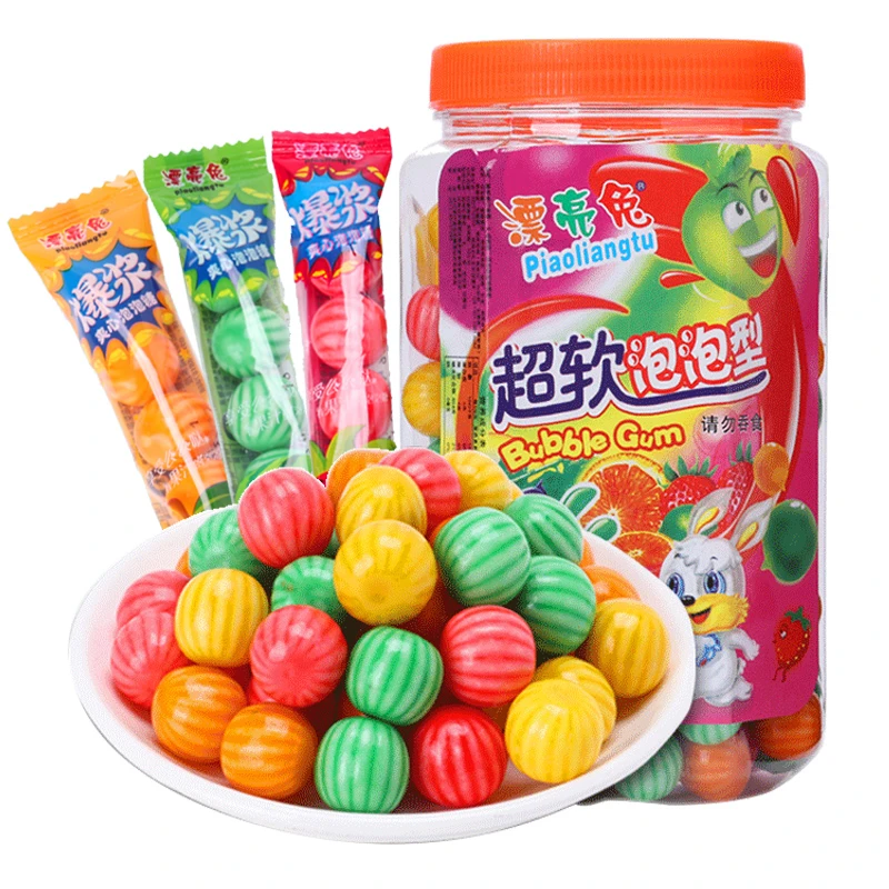 漂亮兔西瓜泡泡糖约185颗口香糖8090后怀旧零食儿时经典童年糖果
