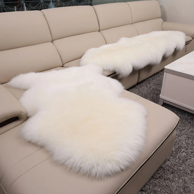 整张羊皮毛一体床边毯沙发飘窗垫客厅卧室加厚长羊毛地毯定制家用