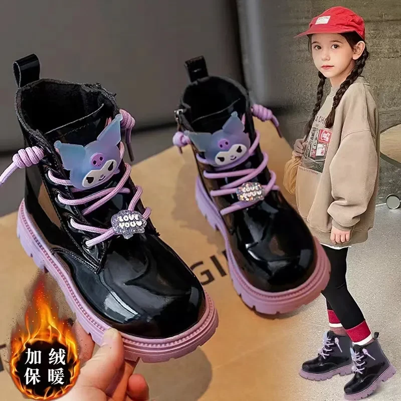 女童靴子小女孩马丁靴加绒保暖儿童短靴2024新款冬季防水棉鞋棉靴