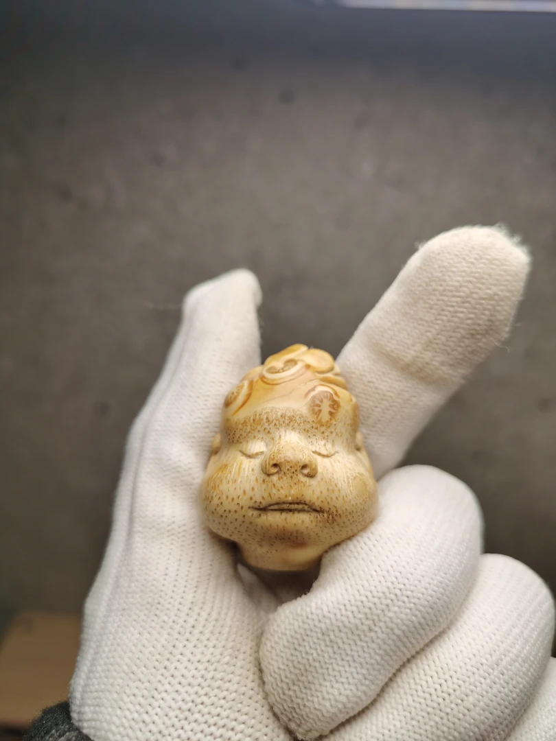 纯手工雕刻竹雕小小愣头青