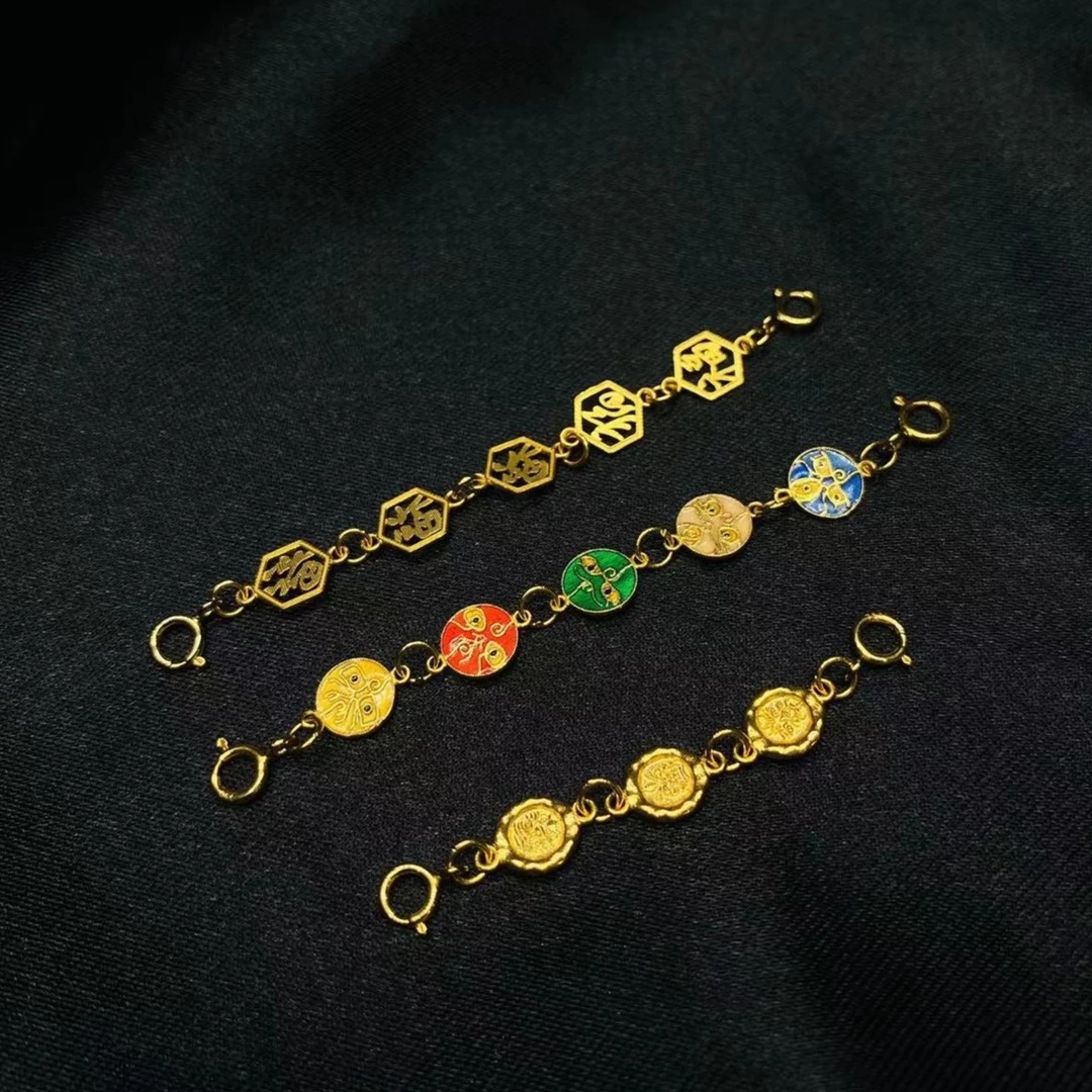 【24小时鉴赏】18k金手工烧蓝延长挂坠/可换不退/多样性发一件