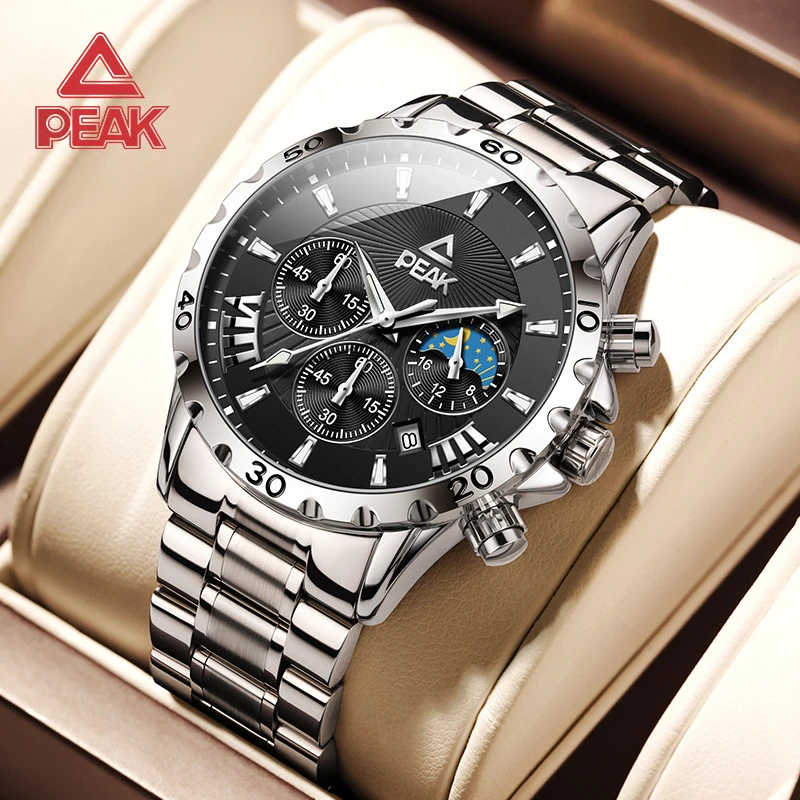 【节日礼物】匹克正品男士手表三眼六针多功能高档商务防水男款腕表