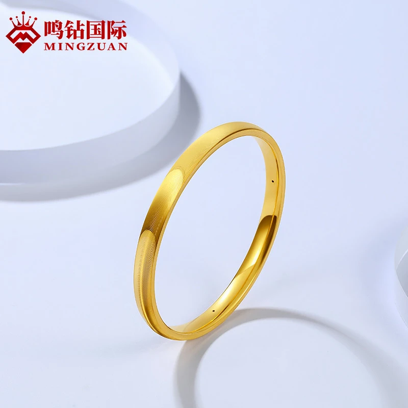 【树子专享】足金窄版时尚简约猫眼手镯卡4mm ZBHJSZ166