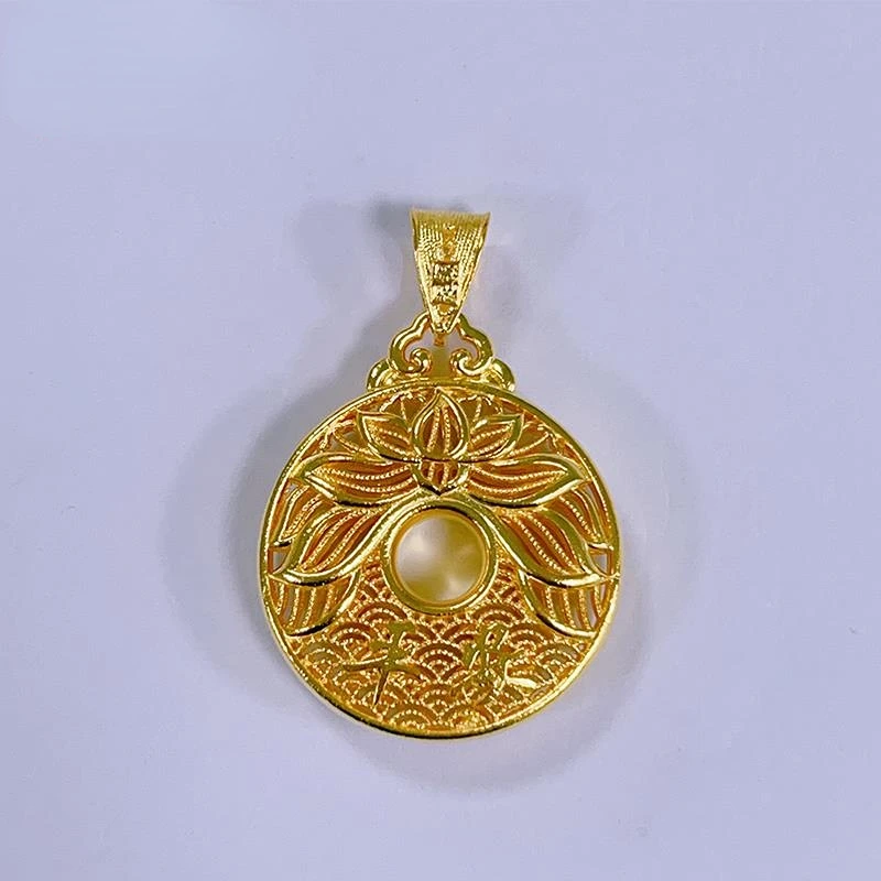 吊坠足银 【潇潇专享】足银花丝莲花平安扣吊坠  YDZ752