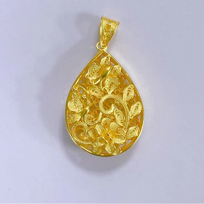 吊坠足银 【晓韵专享】足银蕾丝水滴吊坠YDZ701