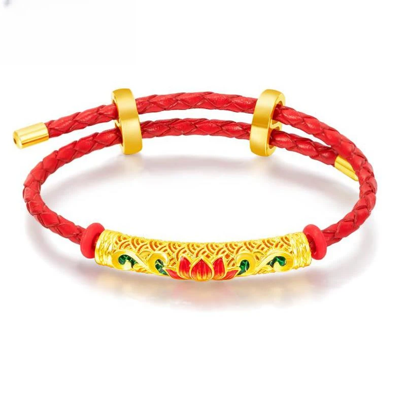 铜合金手链 【晓韵专享】莲花弯管红绳 BTMSZ025