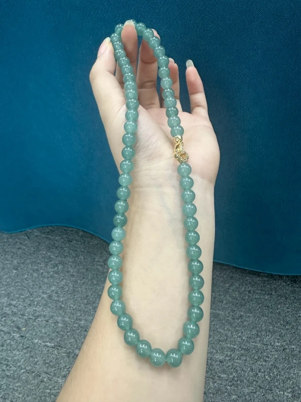 掌柜严选—高品质缅甸翡翠A货卡8mm冰蓝水项链