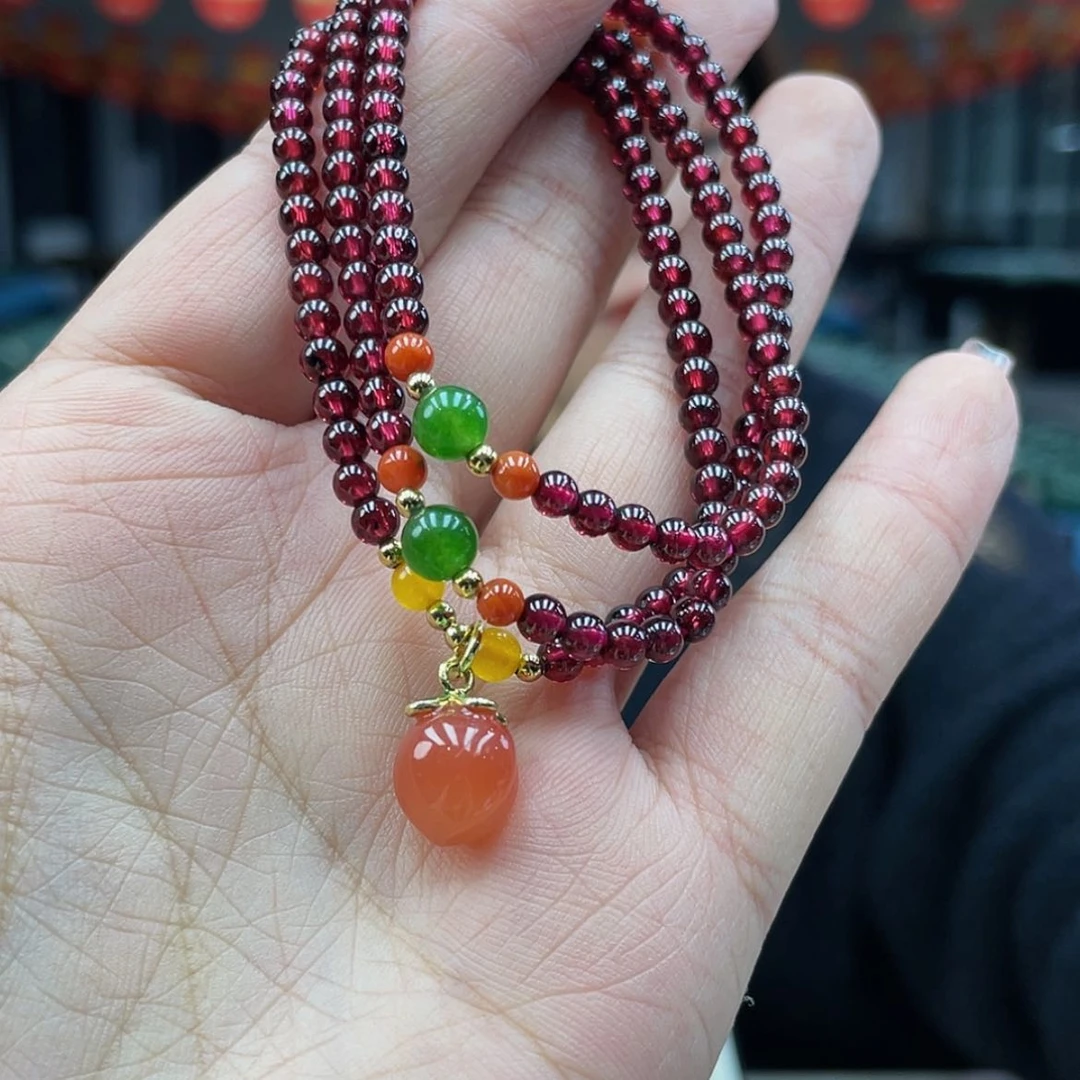 【闪购商品】石榴石（紫牙乌）手链未镶嵌