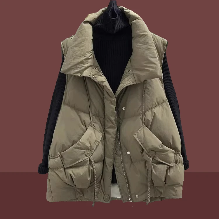 胖mm时髦棉马甲女欧货秋冬新款韩版坎肩宽松高级洋气背心马夹外套