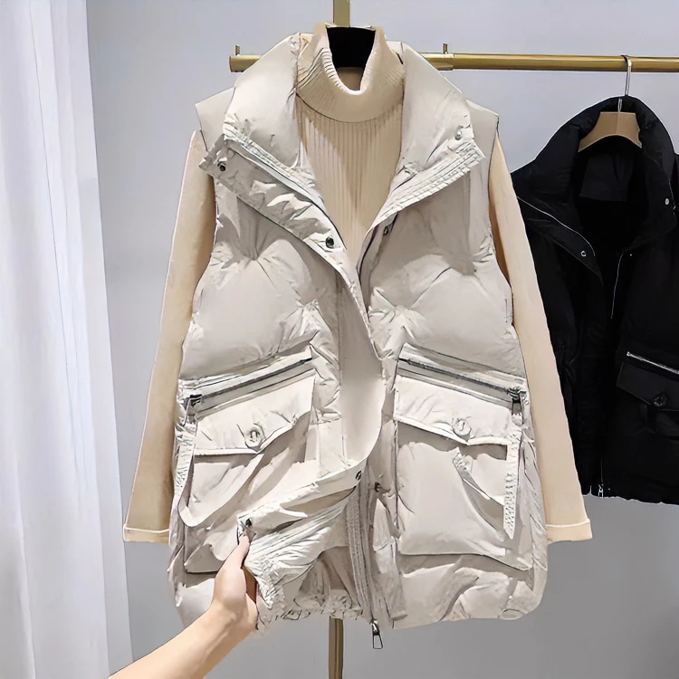 大码欧货马甲女款外穿洋气高级感冬季新款胖mm宽松设计感马夹外穿