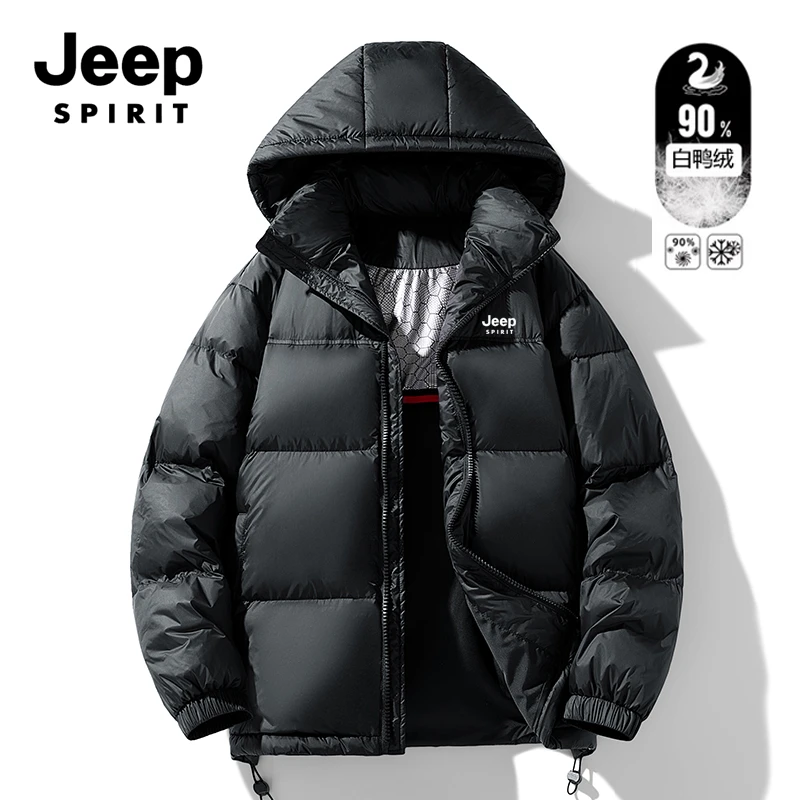 JEEP羽绒服男女同款冬季2024新款连帽宽松加厚冬装防寒男士外套