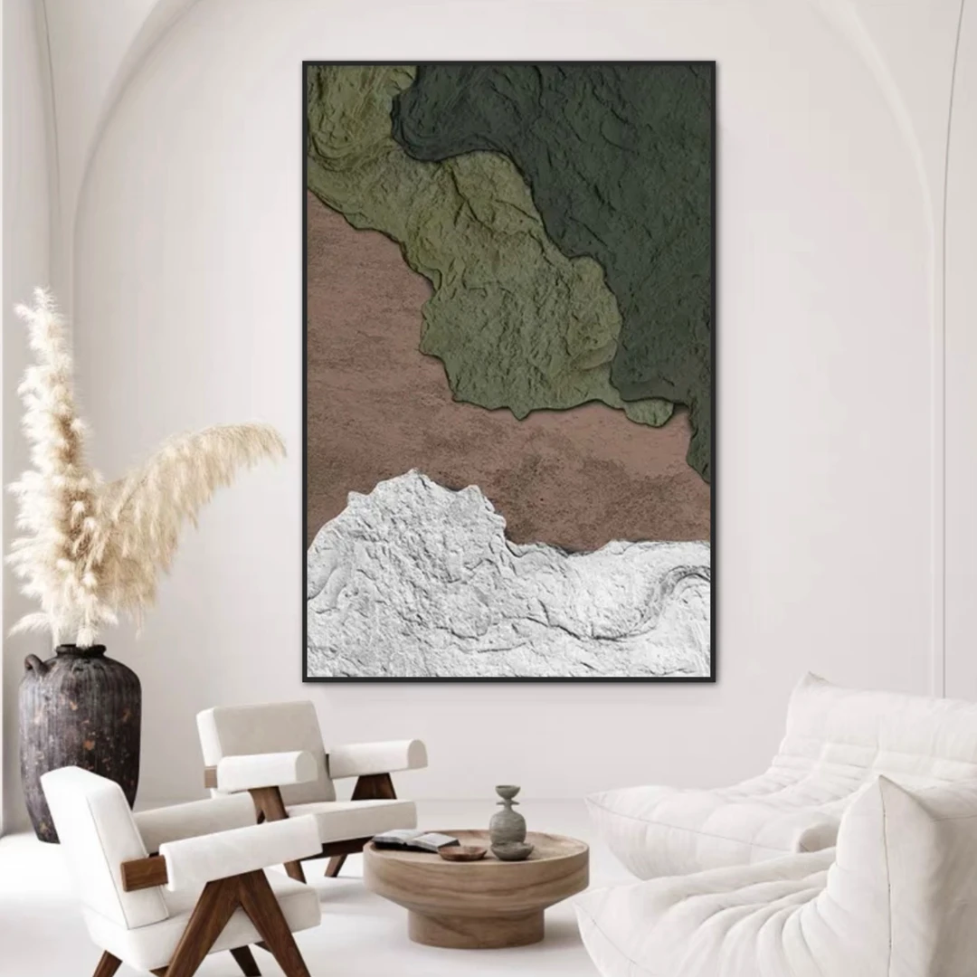 纯手绘油画《海岸》大玄关大白墙客厅沙发挂画现代装饰画抽象画