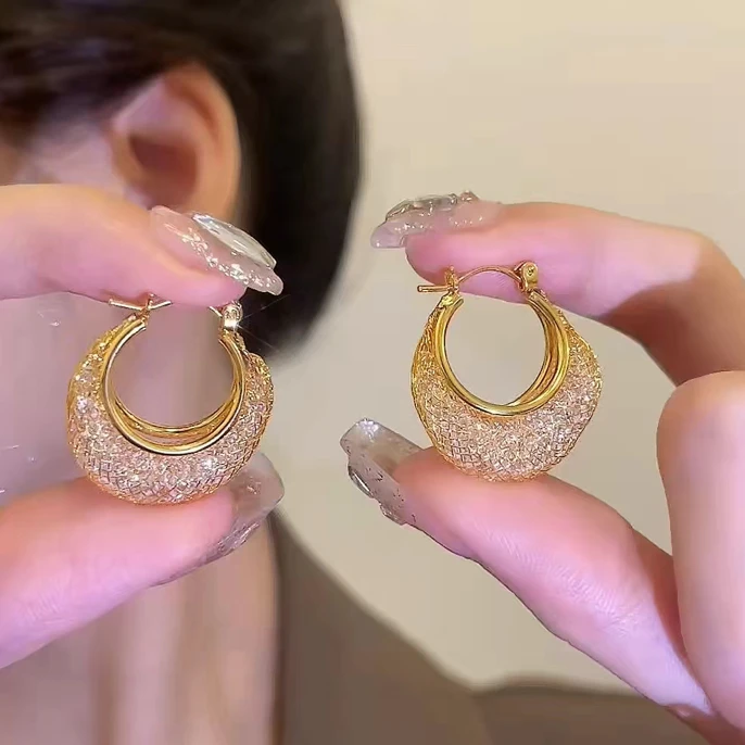 铜合金耳饰 复古耳环2024年耳钉小众设计感高级气质名媛秋冬耳饰i