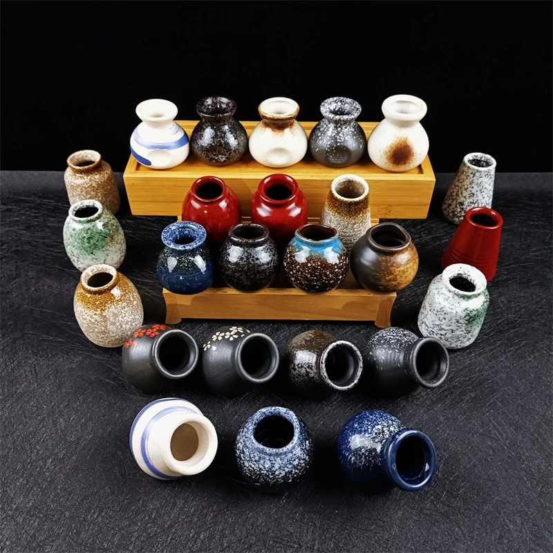 干冰小杯刺身摆盘装饰小壶烤肉盘饰小摆件海鲜姿造陶瓷清酒小壶