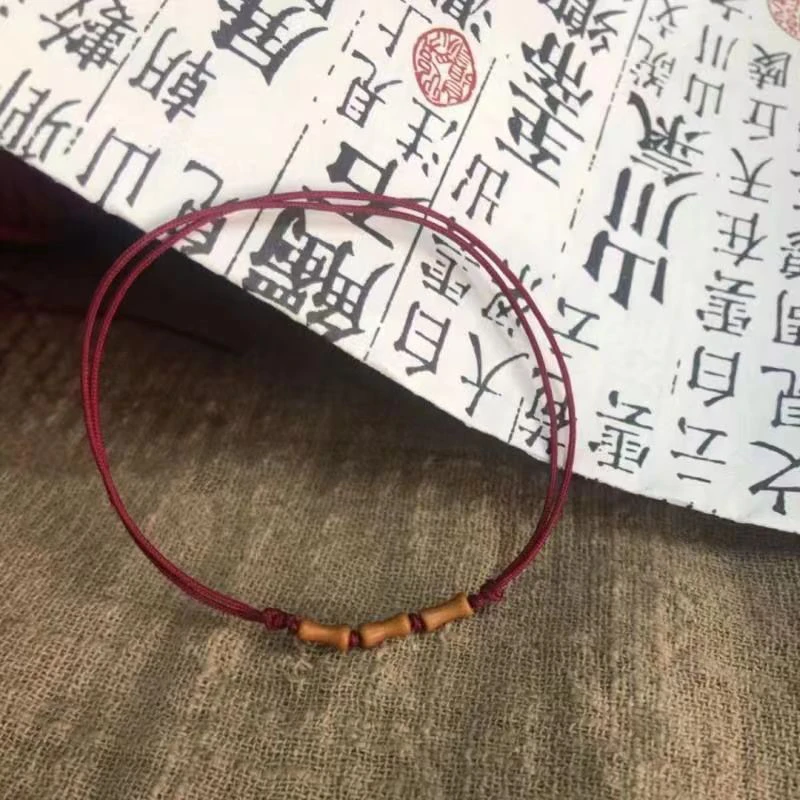 非金属布艺手链 竹节高升手绳橄榄编织红绳手链（祝大家学业高升）