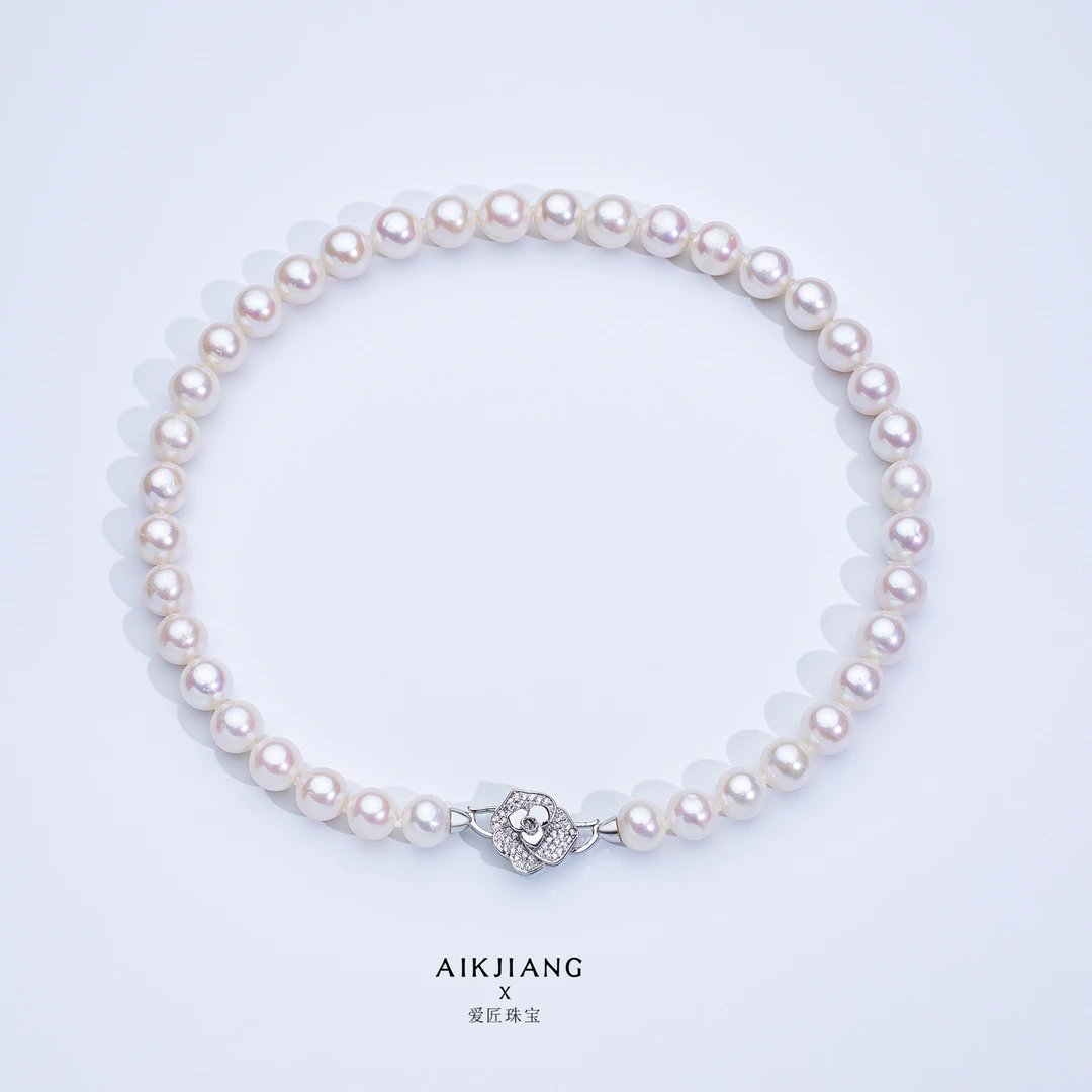 AIKJIANG/爱匠【白总】暴大点位淡水无核珍珠项链10-12mm 赠三件套