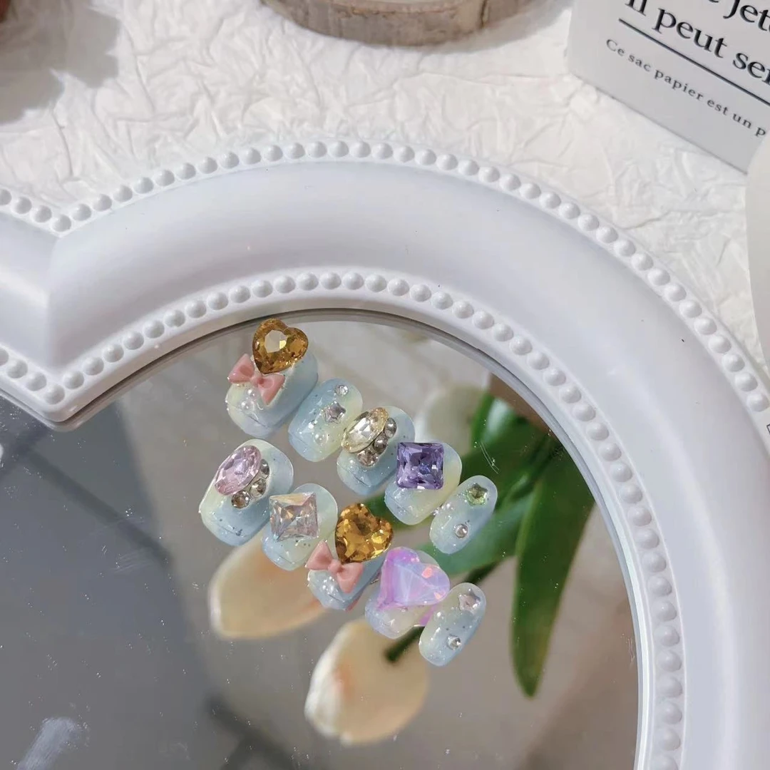 【秘密花园】纯手工制作穿戴甲大颗钻穿戴甲满钻系列