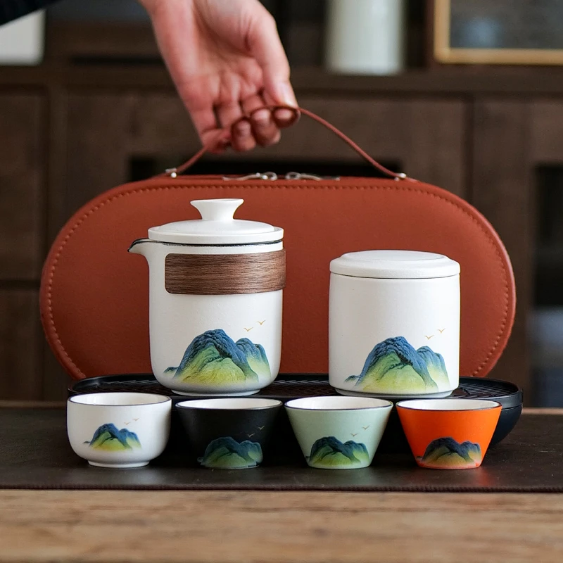宋建白瓷中国风便携茶具套装送客户伴手礼纪念品实用节日礼品定制