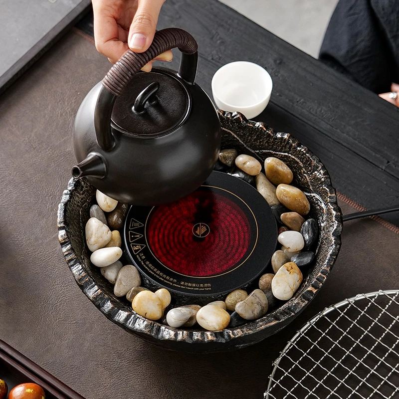 宋建白瓷家用泡茶器具全套围炉煮茶中式茶壶电炉配件电陶炉煮茶器
