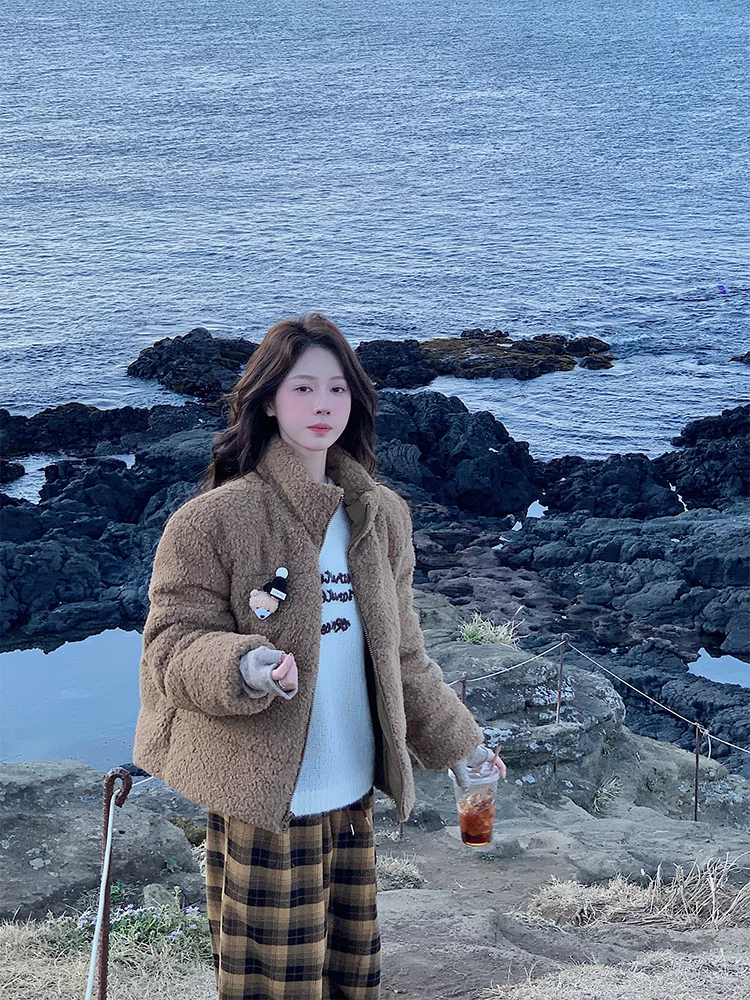 JUST SISSI 冰岛冬趣 温暖御寒/软糯颗粒绒外套