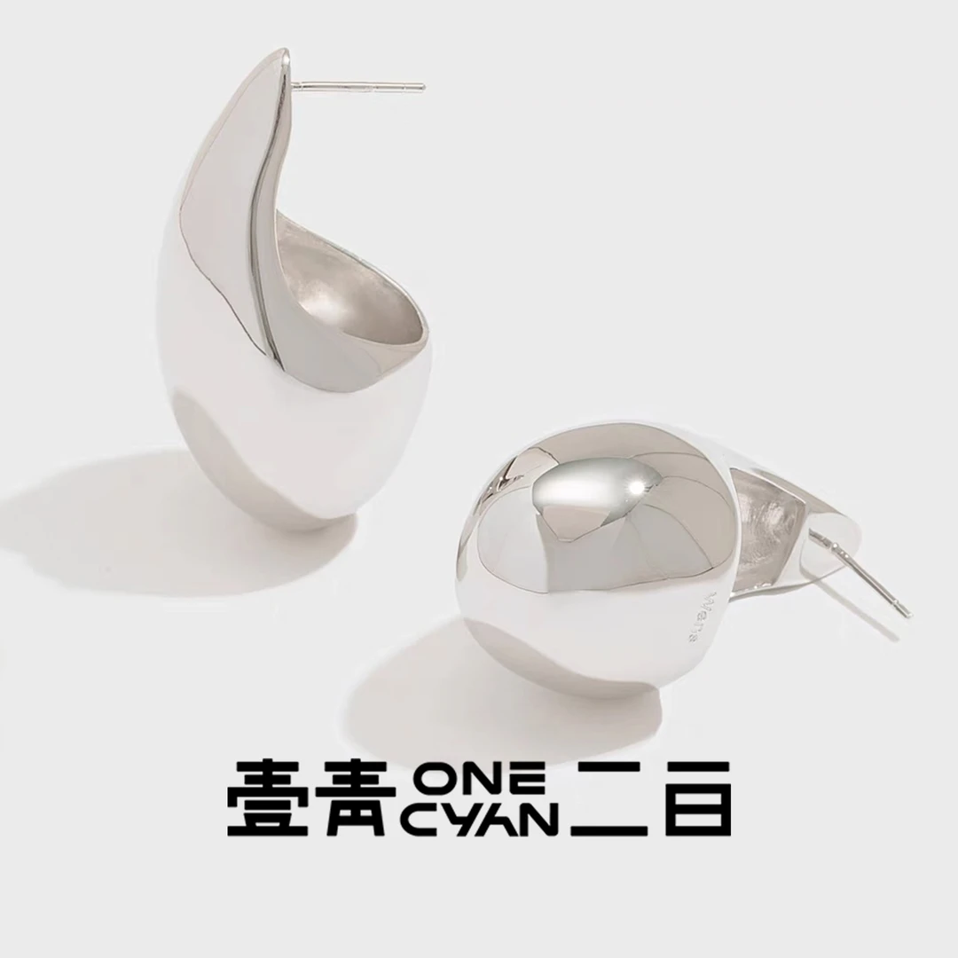 铜合金耳饰 《湖祇》大水滴造型耳环秋冬新款