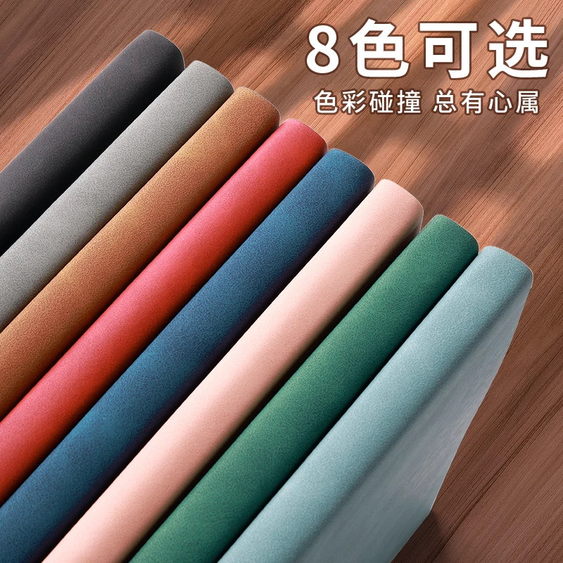 【2025新款】A5纯色皮面开学课堂笔记本加厚记事本蓝色黄色软面商务