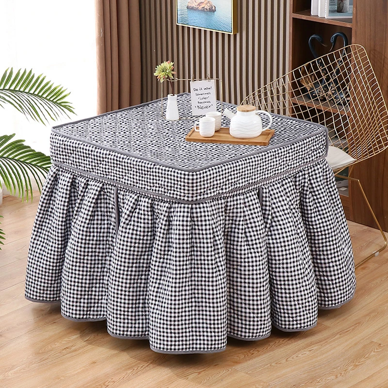 加绒正方形新款取暖桌罩加厚电炉罩套烤火桌子罩