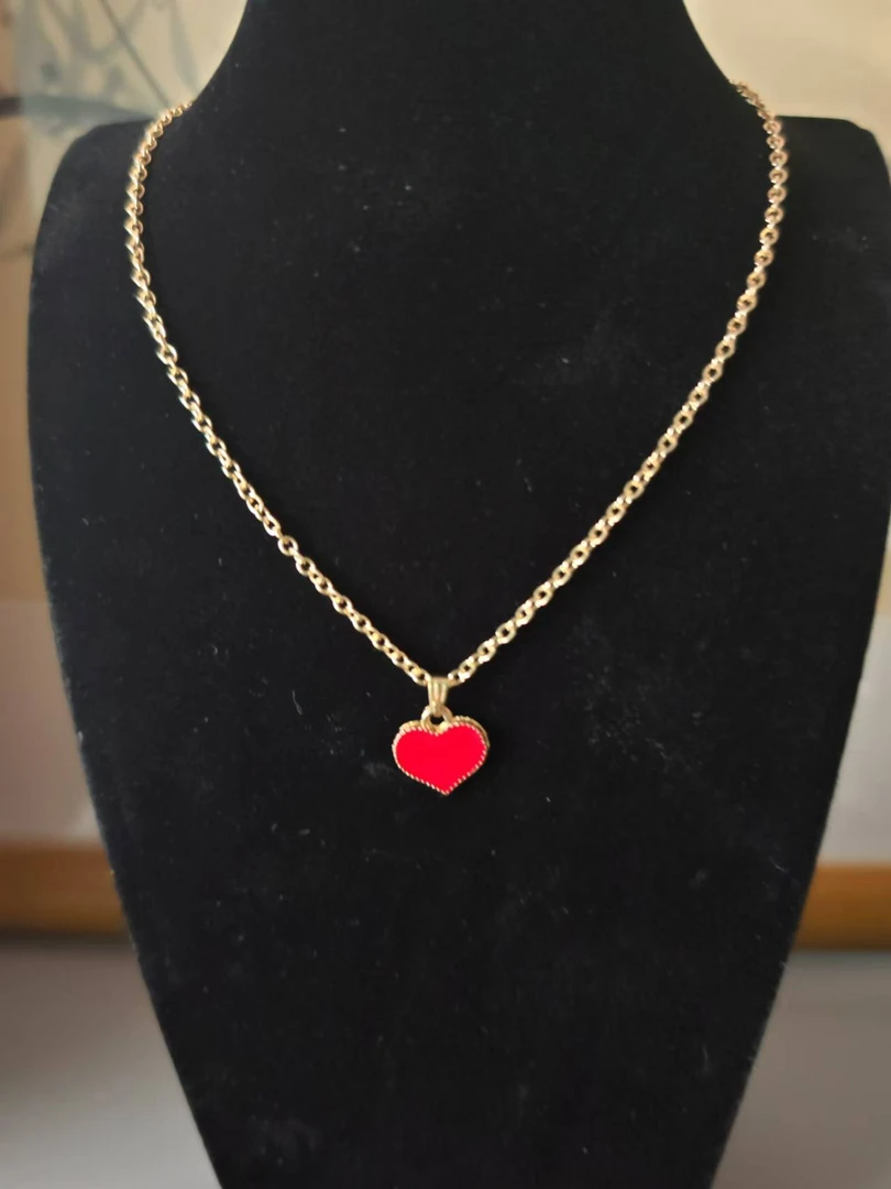 不锈钢吊坠 红色爱心流行小吊坠