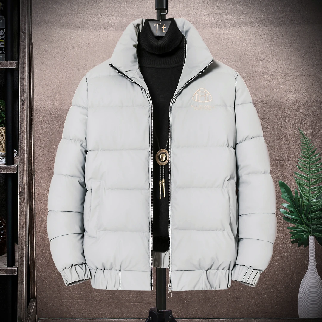 立领棉衣男款冬季时尚刺绣保暖棉服青年男士休闲冬装加厚外套棉袄