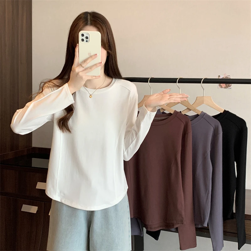 大码女装胖MM秋冬季新款时尚百搭磨毛上衣打底衫