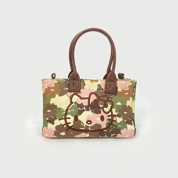 【vintage绝版珍藏版】 涩谷辣妹粉棕迷彩立体刺绣kt包包######吊带