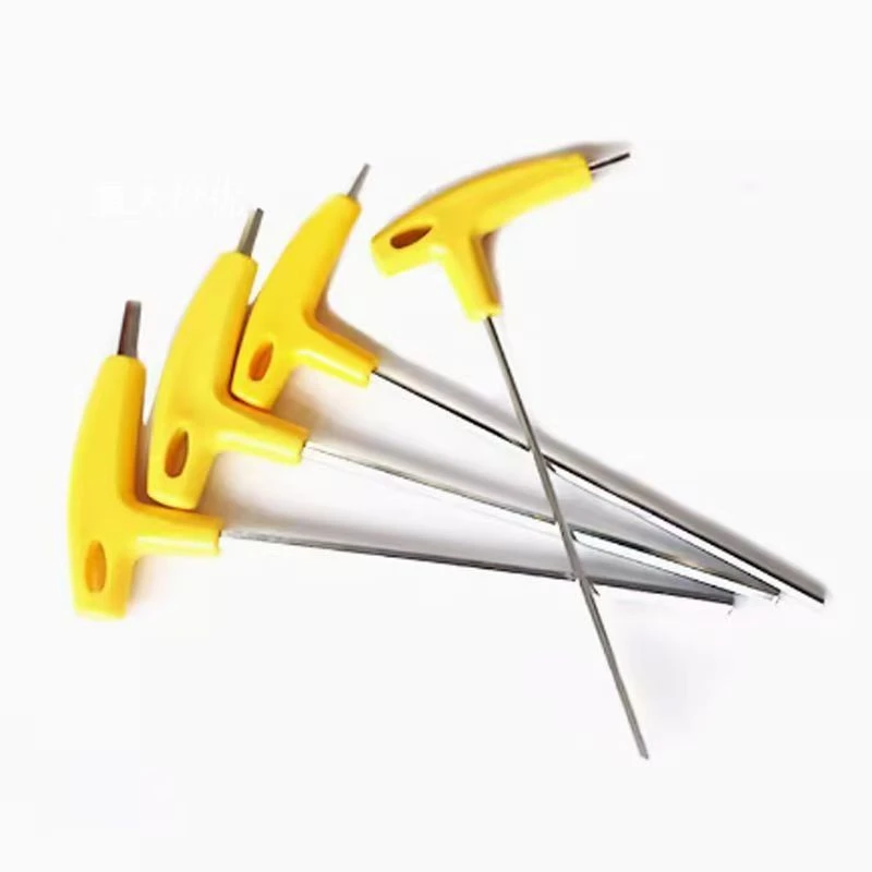 3mmT型内六角扳手加长平头球头带手柄单个六棱螺丝刀省力内6角