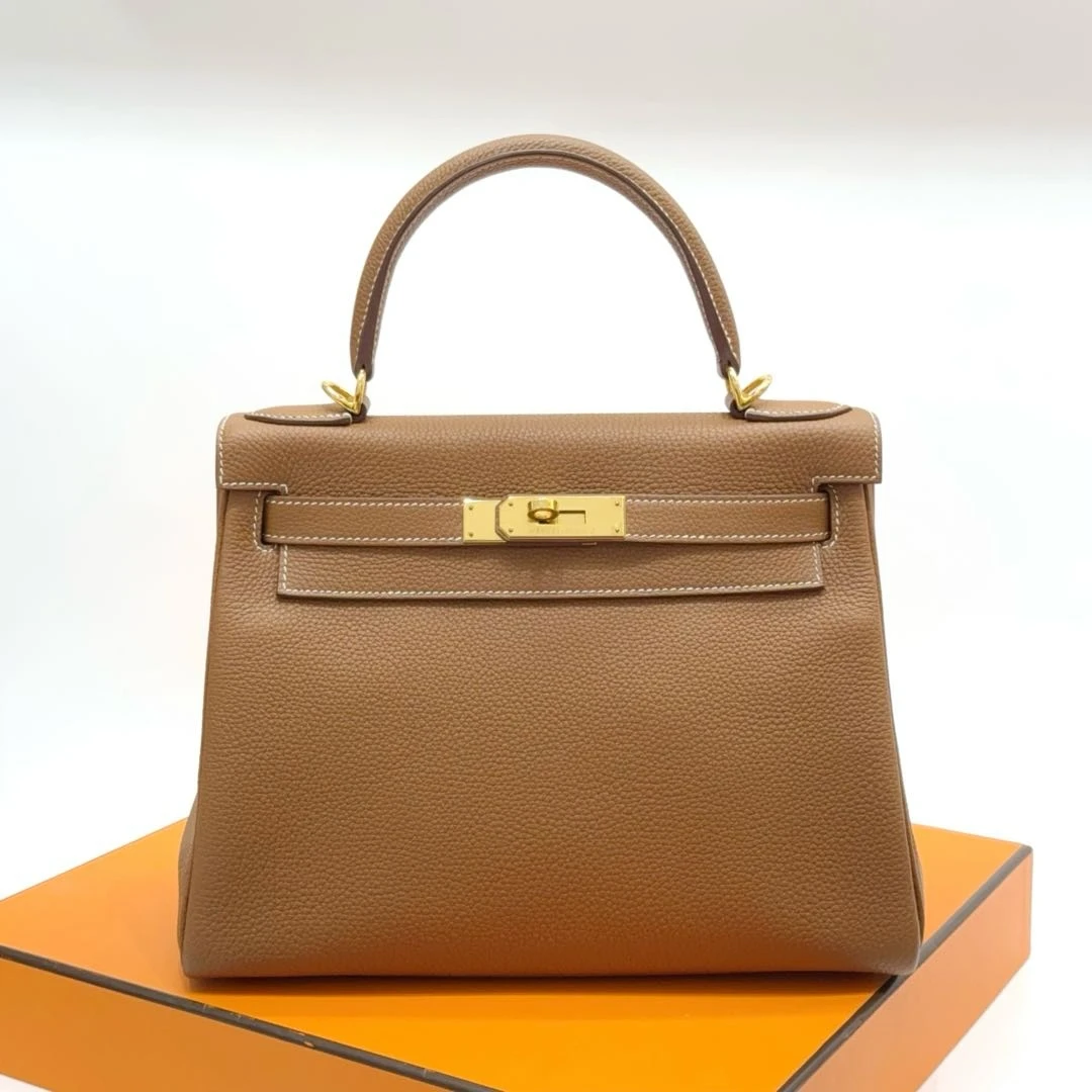 99新 爱马仕 Hermes kelly28 金棕金 Togo Y刻